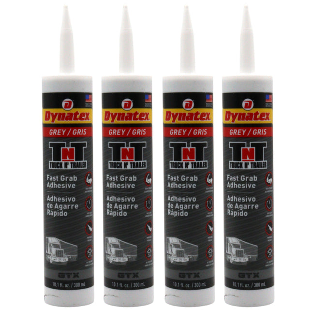 Dynatex Truck N Trailer Grey Flexible Sealant 10.1 oz Caulk Tube - Ultra Synthetic, Primerless Adhesion, All-Weather, High Strengh, Permanent Elastic Seal (4-Pack)
