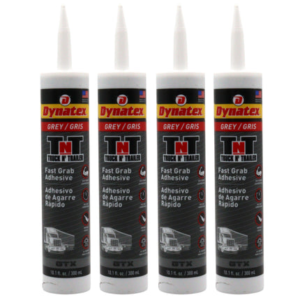 Dynatex Truck N Trailer Grey Flexible Sealant 10.1 oz Caulk Tube - Ultra Synthetic, Primerless Adhesion, All-Weather, High Strengh, Permanent Elastic Seal (4-Pack)