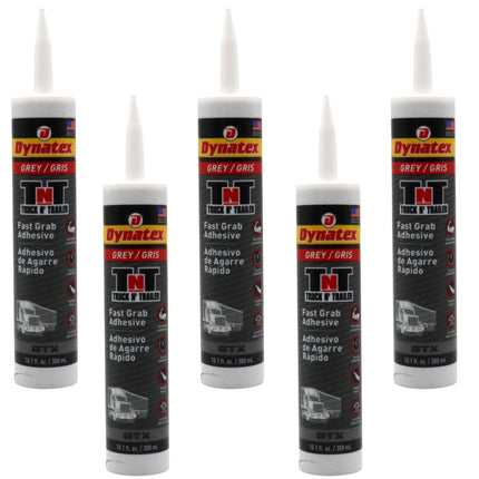 Dynatex Truck N Trailer Grey Flexible Sealant 10.1 oz Caulk Tube - Ultra Synthetic, Primerless Adhesion, All-Weather, High Strengh, Permanent Elastic Seal (5-Pack)