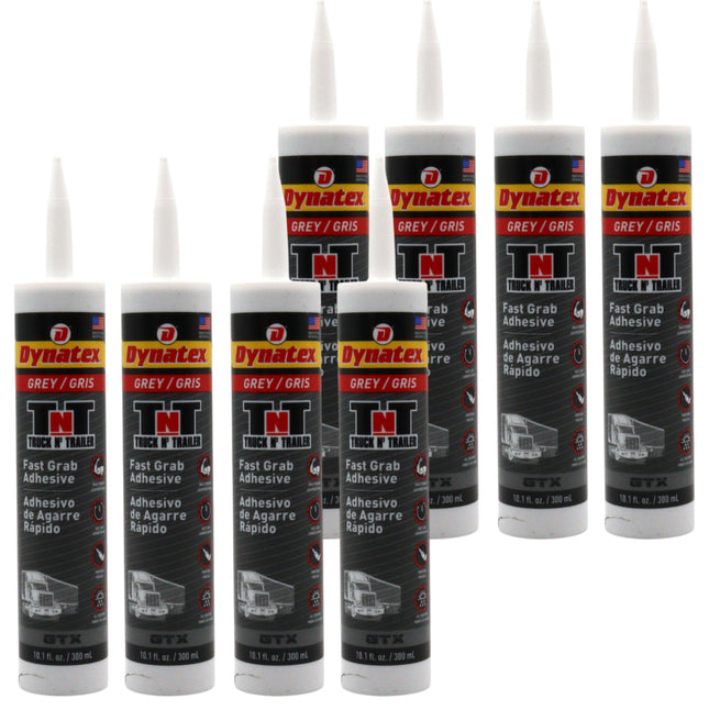 Dynatex Truck N Trailer Grey Flexible Sealant 10.1 oz Caulk Tube - Ultra Synthetic, Primerless Adhesion, All-Weather, High Strengh, Permanent Elastic Seal (8-Pack)