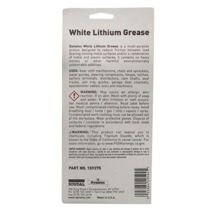 Dynatex White Lithium Grease 1 oz Tube - Multi-Purpose Lubricant for Automotive, Garage Doors, Hinges, Chains, Latches (10-Pack)