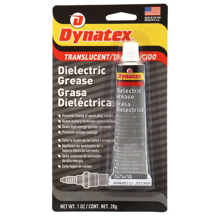 Dynatex Dielectric Grease 1 oz Tube - Silicone-Based, High Temp Vacuum & Water Resistant, Protects Electrical Connections, Non-Hardening (Single)