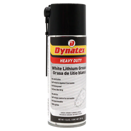 Dynatex White Lithium Grease 10.5 oz Aerosol Can - Multi-Purpose Lubricant for Automotive, Garage Doors, Hinges, Chains, Latches (Single)