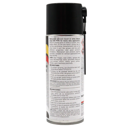Dynatex White Lithium Grease 10.5 oz Aerosol Can - Multi-Purpose Lubricant for Automotive, Garage Doors, Hinges, Chains, Latches (3-Pack)