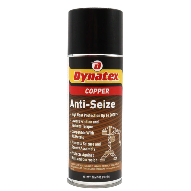 Dynatex Copper Anti-Seize 10.67 oz Aerosol Can - Heavy-Duty, Protects Against Extreme Heat Pressure Steam Water, Prevents Galling Seizing Corrosion (Single)