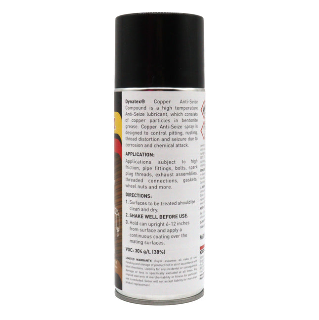 Dynatex Copper Anti-Seize 10.67 oz Aerosol Can - Heavy-Duty, Protects Against Extreme Heat Pressure Steam Water, Prevents Galling Seizing Corrosion (4-Pack)