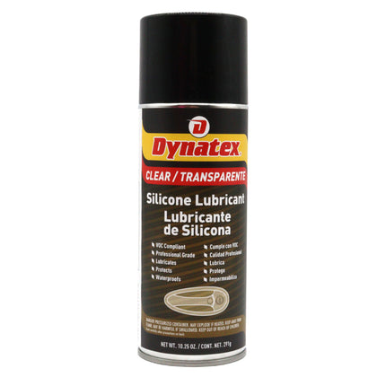 Dynatex Silicone Spray Lubricant 10.25 oz Aerosol Can - Dry Film, Waterproofs, Protects & Lubricates, Colorless Non-Toxic, Safe on Metal Plastic Rubber (Single)