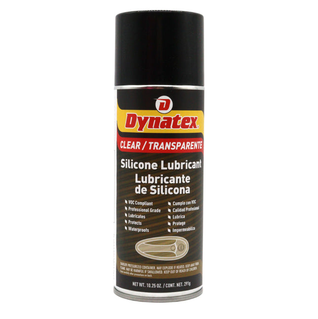 Dynatex Silicone Spray Lubricant 10.25 oz Aerosol Can - Dry Film, Waterproofs, Protects & Lubricates, Colorless Non-Toxic, Safe on Metal Plastic Rubber (Single)
