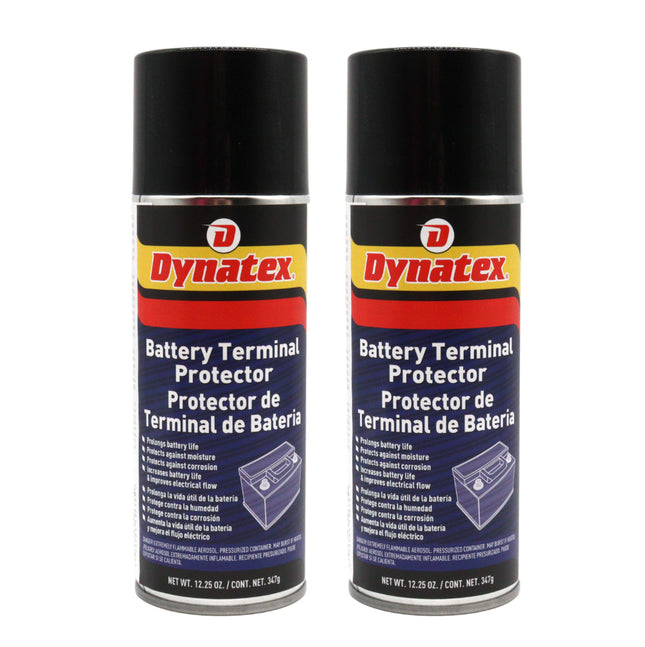 Dynatex Battery Terminal Protector 12.25 oz Aerosol Can - Prevents Corrosion, Seals & Coats Terminals, Prolongs Battery Life (2-Pack)