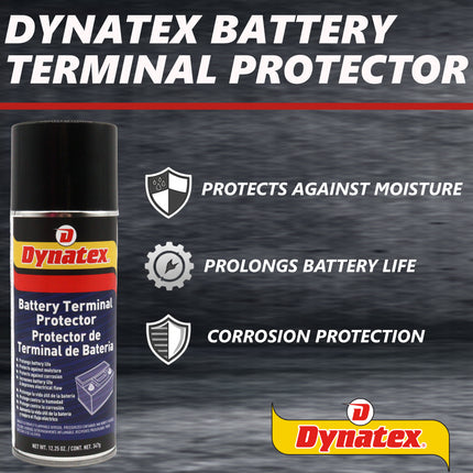 Dynatex Battery Terminal Protector 12.25 oz Aerosol Can - Prevents Corrosion, Seals & Coats Terminals, Prolongs Battery Life (2-Pack)
