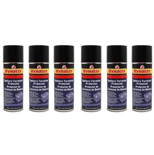 Dynatex Battery Terminal Protector 12.25 oz Aerosol Can - Prevents Corrosion, Seals & Coats Terminals, Prolongs Battery Life (6-Pack)
