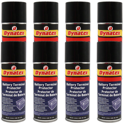 Dynatex Battery Terminal Protector 12.25 oz Aerosol Can - Prevents Corrosion, Seals & Coats Terminals, Prolongs Battery Life (8-Pack)