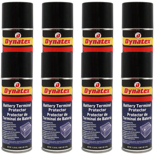 Dynatex Battery Terminal Protector 12.25 oz Aerosol Can - Prevents Corrosion, Seals & Coats Terminals, Prolongs Battery Life (8-Pack)