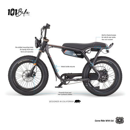 101 Bike Seaside Electric Bike 750W High-Torque Motor, Adult Step-Through E-Bike with Pedal Assist & Throttle, Front Suspension, Disc Brakes, All-Terrain Tires, Commuter & Beach Cruiser E-Bicycle