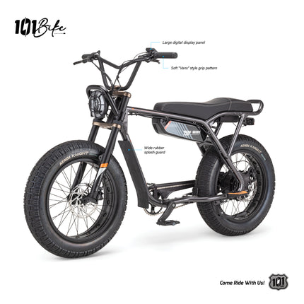 101 Bike Seaside Electric Bike 750W High-Torque Motor, Adult Step-Through E-Bike with Pedal Assist & Throttle, Front Suspension, Disc Brakes, All-Terrain Tires, Commuter & Beach Cruiser E-Bicycle