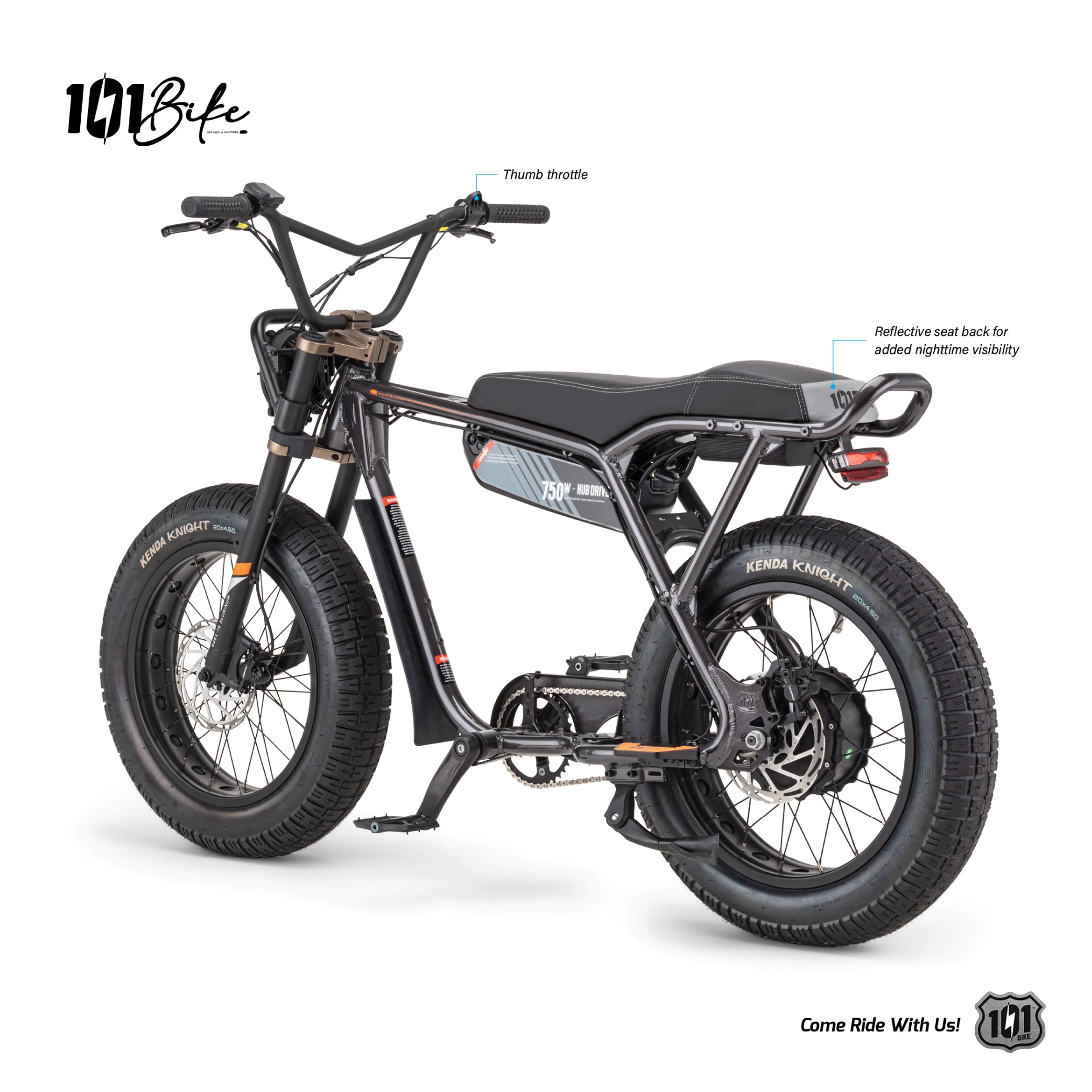 101 Bike Seaside E-Bike 750W 48V/13.4Ah Ebike 20MPH & 50Mile Max w/ LCD Display