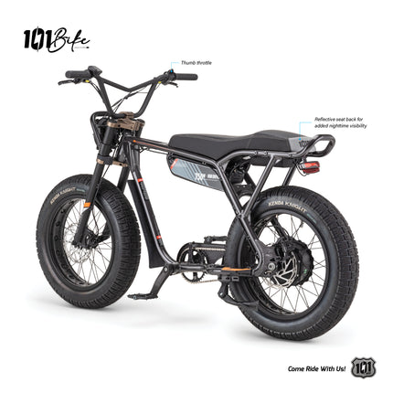 101 Bike Seaside Electric Bike 750W High-Torque Motor, Adult Step-Through E-Bike with Pedal Assist & Throttle, Front Suspension, Disc Brakes, All-Terrain Tires, Commuter & Beach Cruiser E-Bicycle