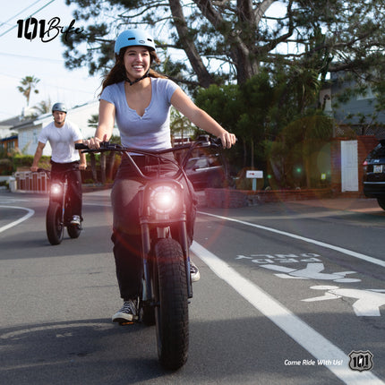 101 Bike Seaside Electric Bike 750W High-Torque Motor, Adult Step-Through E-Bike with Pedal Assist & Throttle, Front Suspension, Disc Brakes, All-Terrain Tires, Commuter & Beach Cruiser E-Bicycle