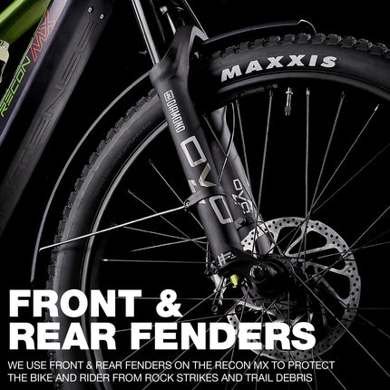 INTENSE RECON MX Adventure Adult L/XL Electric Mountain Bike with Shimano Steps E7000 Motor, 11-Speed Gears, 27.5" Wheels, DVO Suspension, 504 Wh Integrated Battery, Custom Rack and Bag Set Included