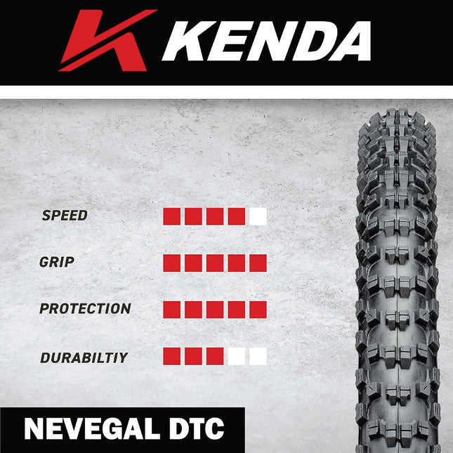 Kenda Nevegal 2 Pro K1211 29x2.60 & 29x2.40 MTB Bicycle Tire and Tube – Aggressive Tread for Hard Pack & Loose Terrain, Ideal for All-Mountain, Downhill & Freeride Bikes, Up to 30mph w/Kenda Keychain