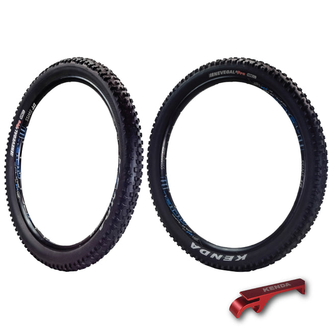 Kenda Nevegal 2 EMC K1211E 27.5x2.80 and 27.5x2.60 Mountain Bike Tires with Foldable ATC Casing, EN-DTC Compound, E-Bike Ready (ECE-R75) Low Rolling Resistance for Enduro/Trail + Keychain (2 Pack)