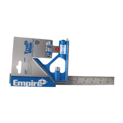 Empire E250 12-Inch Level - Heavy Duty Professional Combination Square w/Etched Stainless Steel Blade and True BlueR Vial