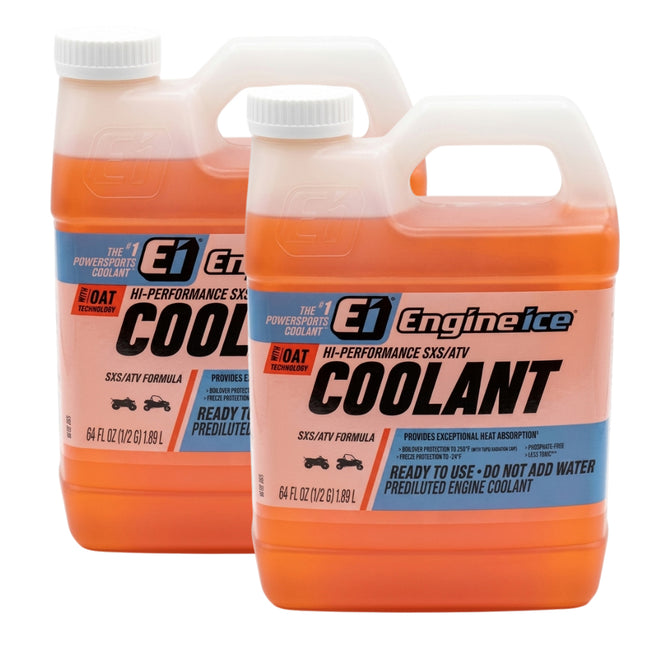 Engine Ice Hi-Performance SXS/ATV Coolant & Antifreeze, Orange, 0.5 Gallon - Optimal Cooling, Phosphate Free, Ready-to-Use for UTVs & ATVs (2 Pack)