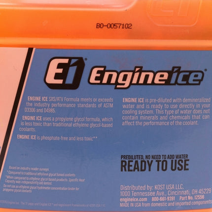 Engine Ice Hi-Performance SXS/ATV Coolant & Antifreeze, Orange, 0.5 Gallon - Optimal Cooling, Phosphate Free, Ready-to-Use for UTVs & ATVs (2 Pack)