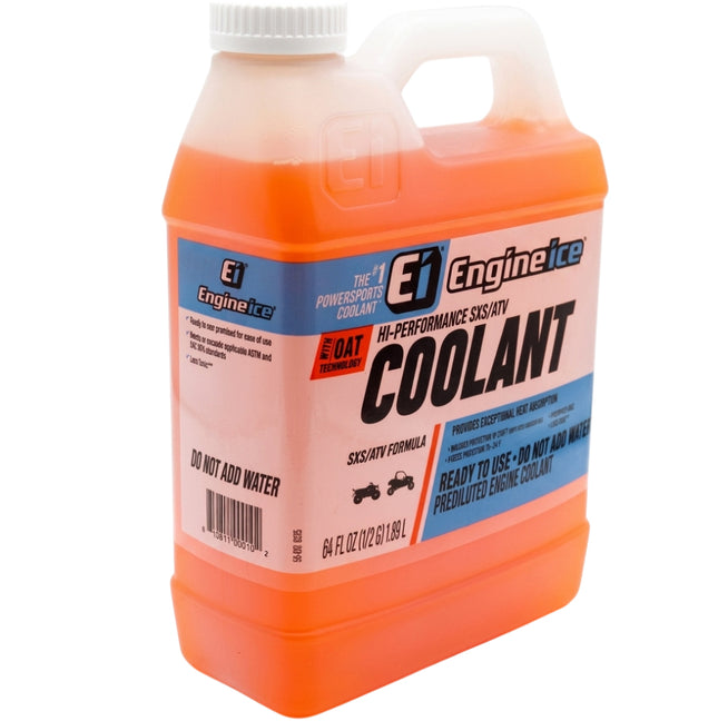 Engine Ice Hi-Performance SXS/ATV Coolant & Antifreeze, Orange, 0.5 Gallon - Optimal Cooling, Phosphate Free, Ready-to-Use for UTVs & ATVs (4 Pack)