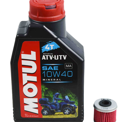 Motul 105878 10W-40 1 Liter Mineral Engine Oil Change Kit w/ KN-116 KN Filter