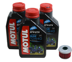 Motul 105878 10W-40 3 Liters Mineral Engine Oil Change Kit w/ KN-113 KN Filter