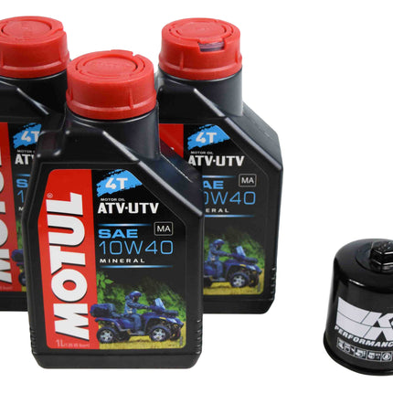 Motul 105878 10W-40 3 Liters Complete Engine Oil Change Kit w/ KN-303 KN Filter