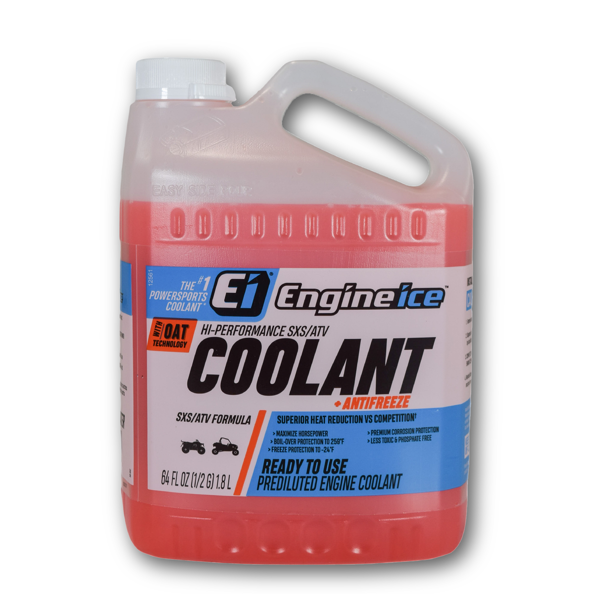 Engine Ice Hi-Performance SXS/ATV Coolant & Antifreeze, Orange, 0.5 Gallon - Optimal Cooling, Phosphate Free, Ready-to-Use for UTVs & ATVs