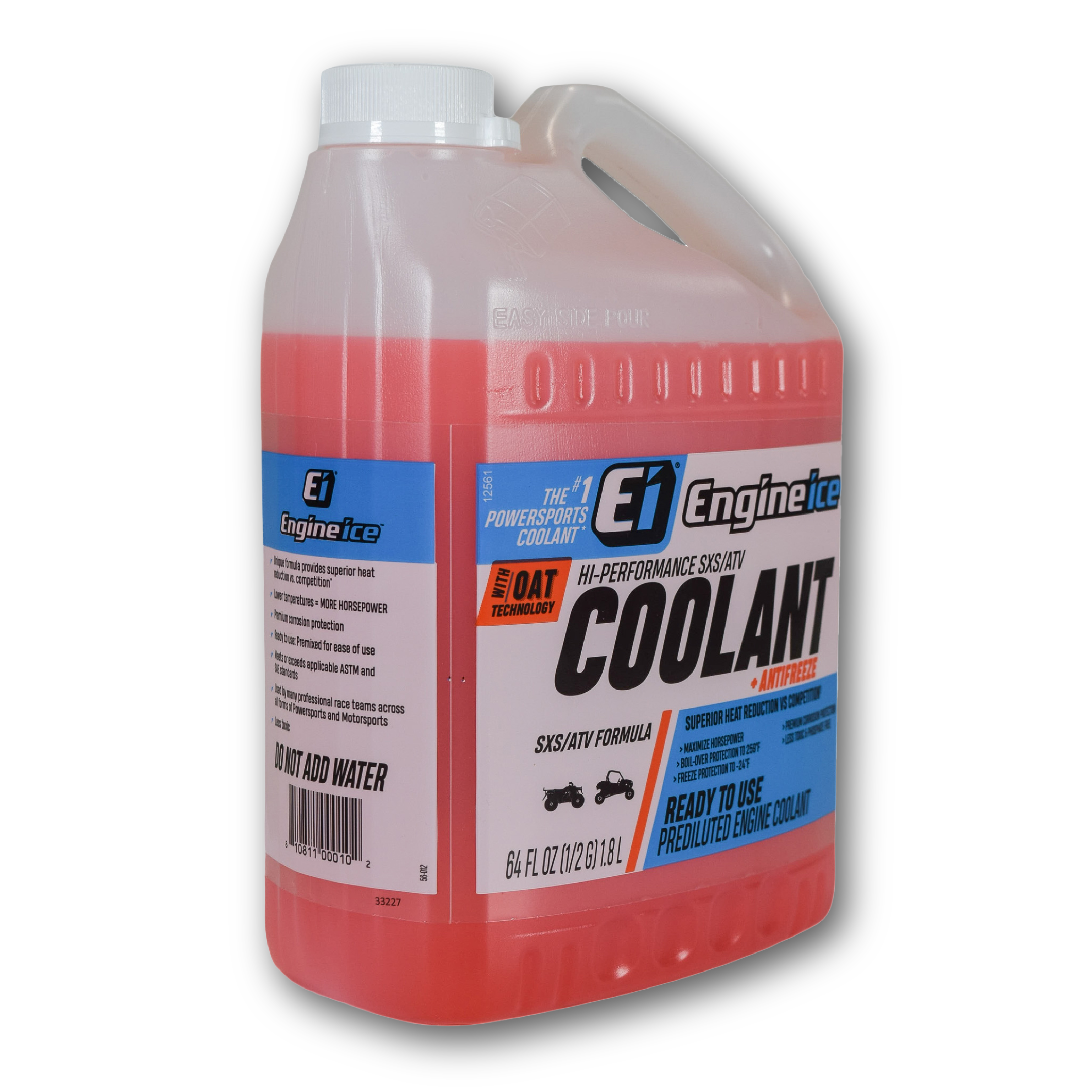 Engine Ice Hi-Performance SXS/ATV Coolant & Antifreeze, Orange, 0.5 Gallon - Optimal Cooling, Phosphate Free, Ready-to-Use for UTVs & ATVs