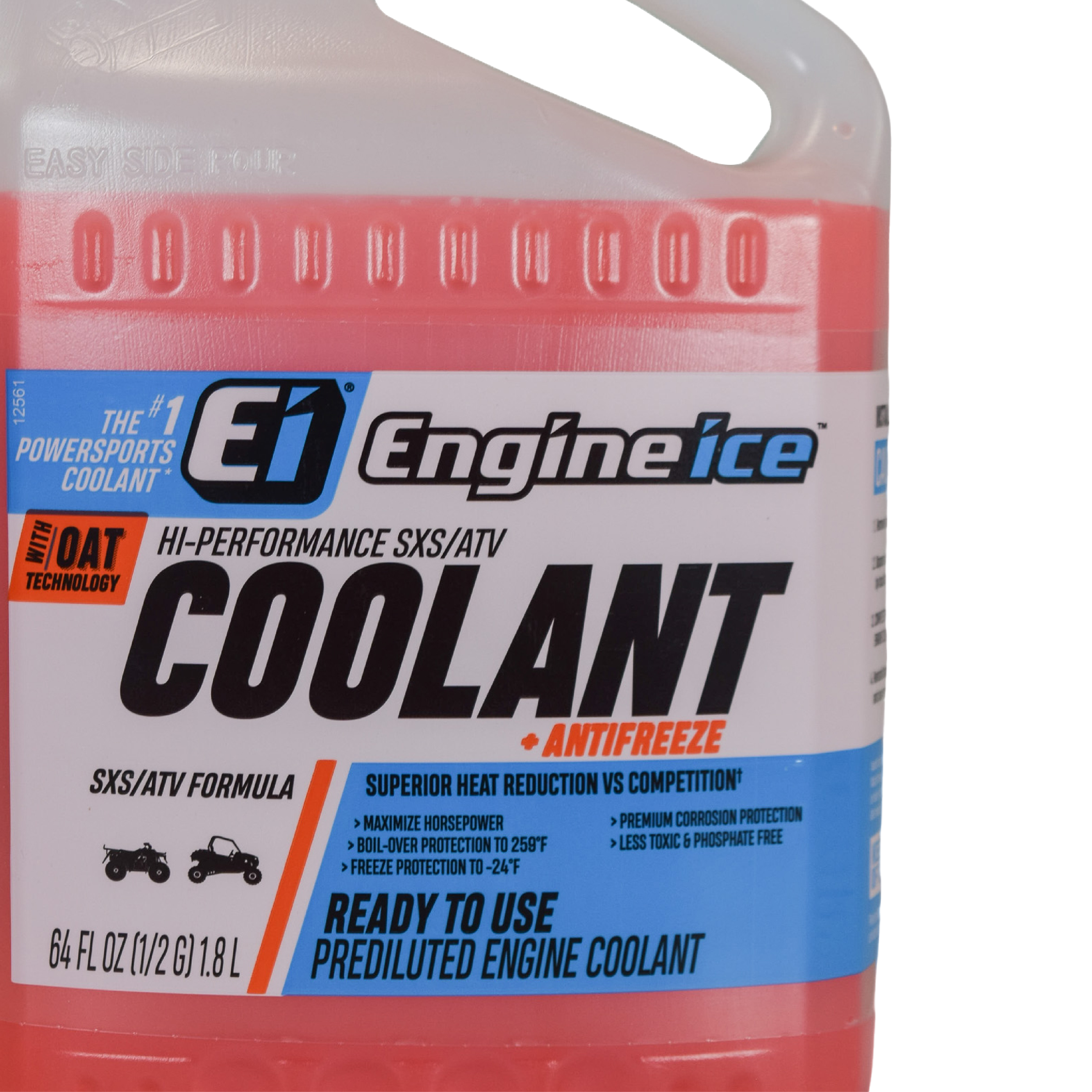 Engine Ice Hi-Performance SXS/ATV Coolant & Antifreeze, Orange, 0.5 Gallon - Optimal Cooling, Phosphate Free, Ready-to-Use for UTVs & ATVs