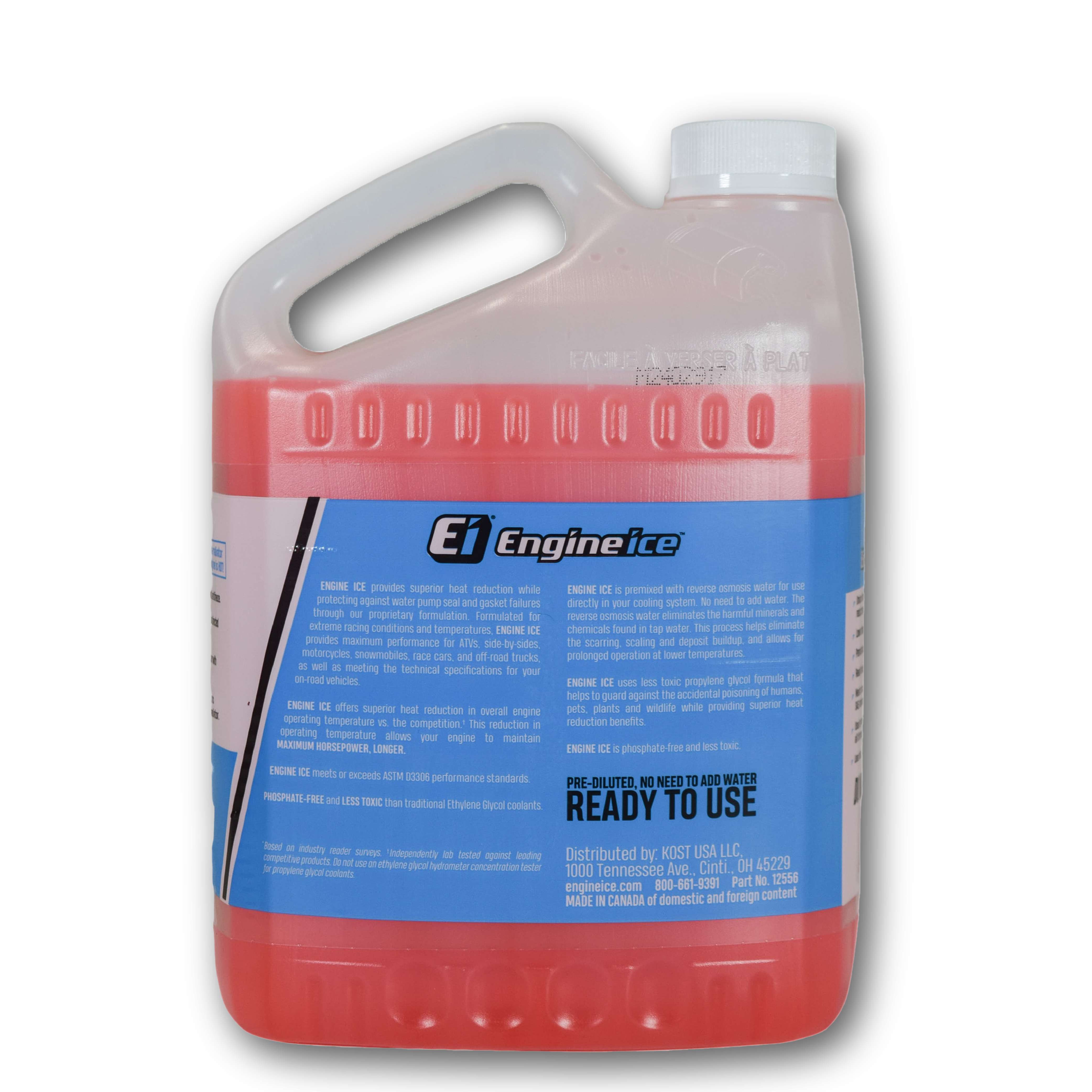 Engine Ice Hi-Performance SXS/ATV Coolant & Antifreeze, Orange, 0.5 Gallon - Optimal Cooling, Phosphate Free, Ready-to-Use for UTVs & ATVs