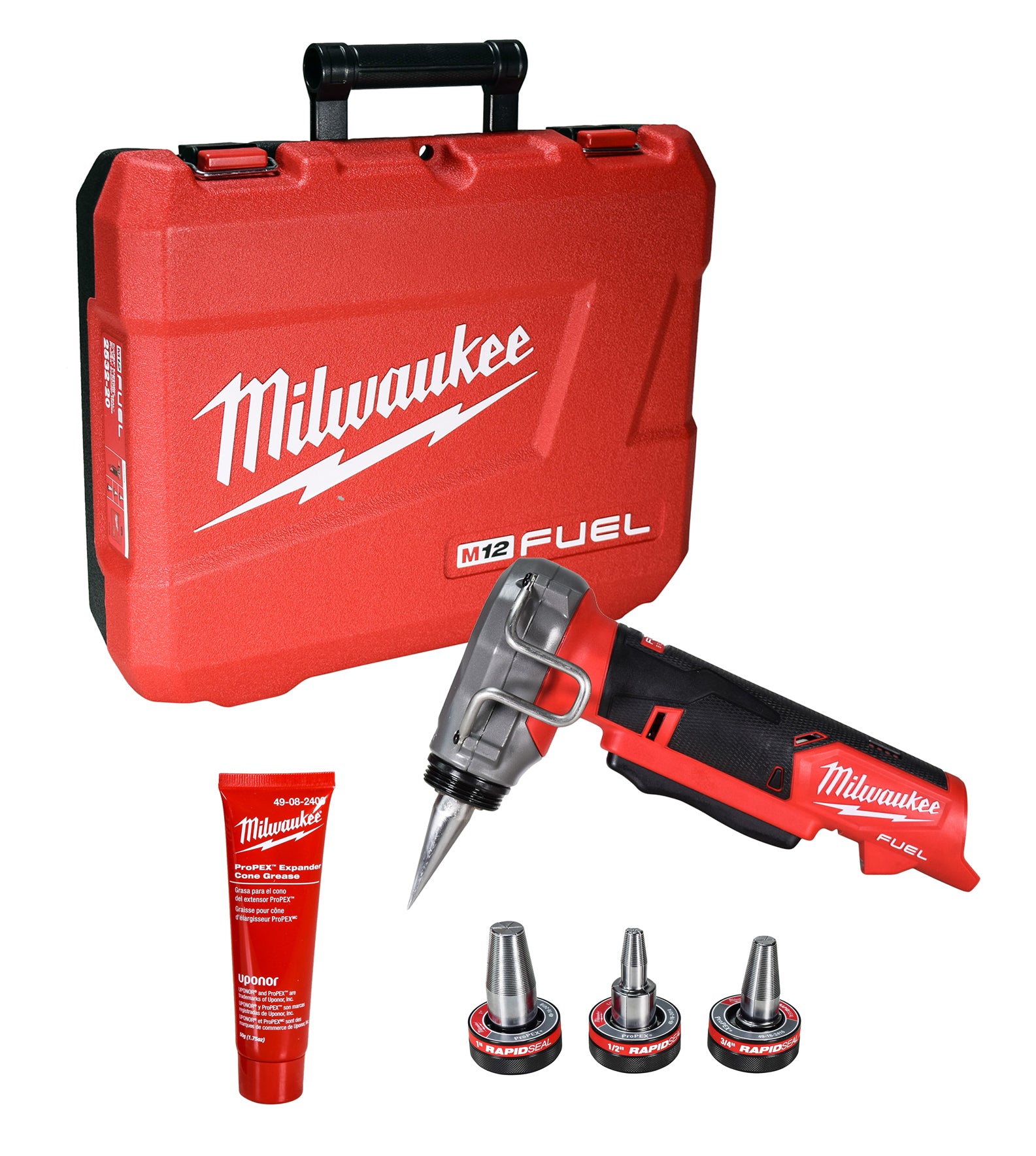 Milwaukee 2532-20 M12 Pro PEX Expander Tool with 1/2 in. - 1 in. RAPID SEAL Pro PEX Expander Heads