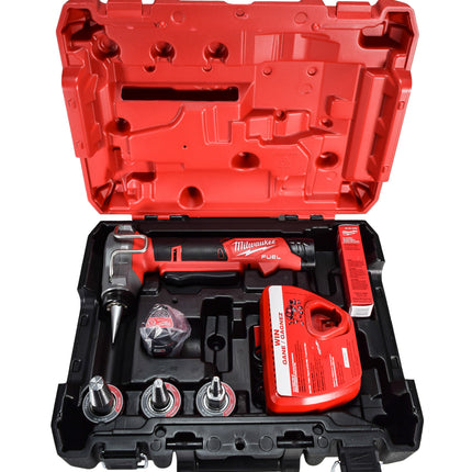 Milwaukee 2532-22 M12 FUEL Cordless 3/8 in. - 1 in. PEX Expansion Tool Kit with (2) 2.0 Ah Batteries, (3) Rapid Seal Expansion Heads