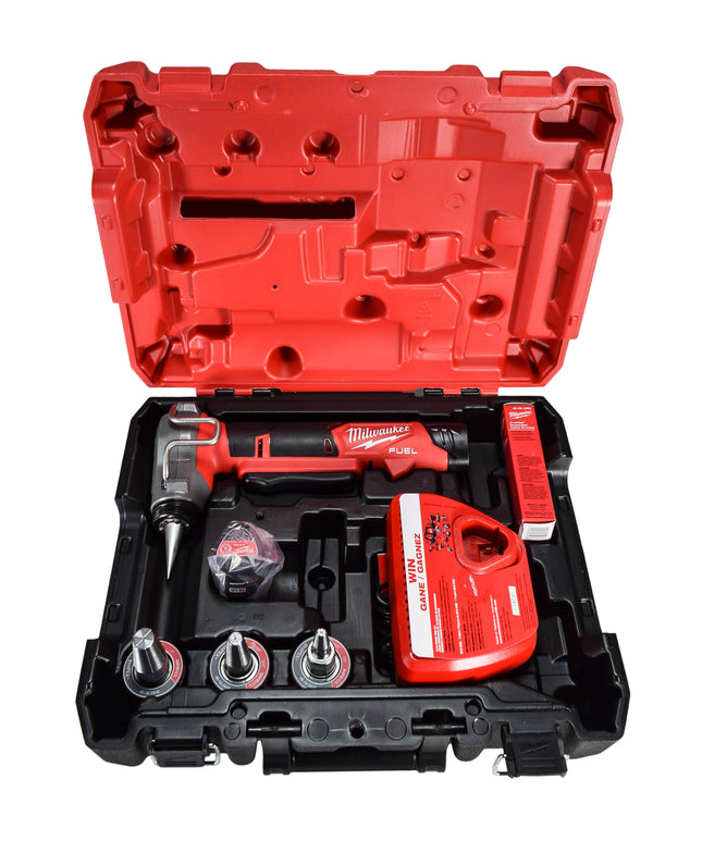Milwaukee 2532-22 M12 FUEL Cordless 3/8 in. - 1 in. PEX Expansion Tool Kit with (2) 2.0 Ah Batteries, (3) Rapid Seal Expansion Heads