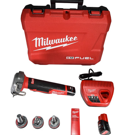 Milwaukee 2532-22 M12 FUEL Cordless 3/8 in. - 1 in. PEX Expansion Tool Kit with (2) 2.0 Ah Batteries, (3) Rapid Seal Expansion Heads