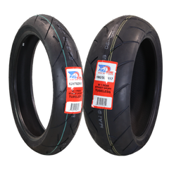 Full Bore M1 120/70ZR17 Front & 190/50ZR17 Rear Motorcycle Tires, High-Performance Radial, Superior Grip & Handling for Street & Track, 120/70-17, 190/50-17, USA Family Owned