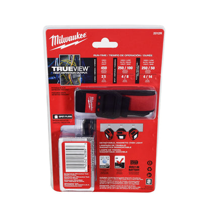 Milwaukee 2012R Rechargeable Detachable Magnetic Headlamp / Task Light 450 Lumens