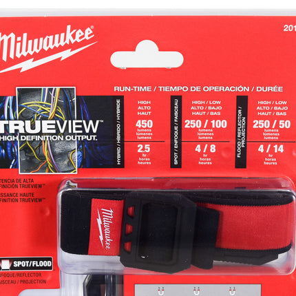 Milwaukee 2012R Rechargeable Detachable Magnetic Headlamp / Task Light 450 Lumens