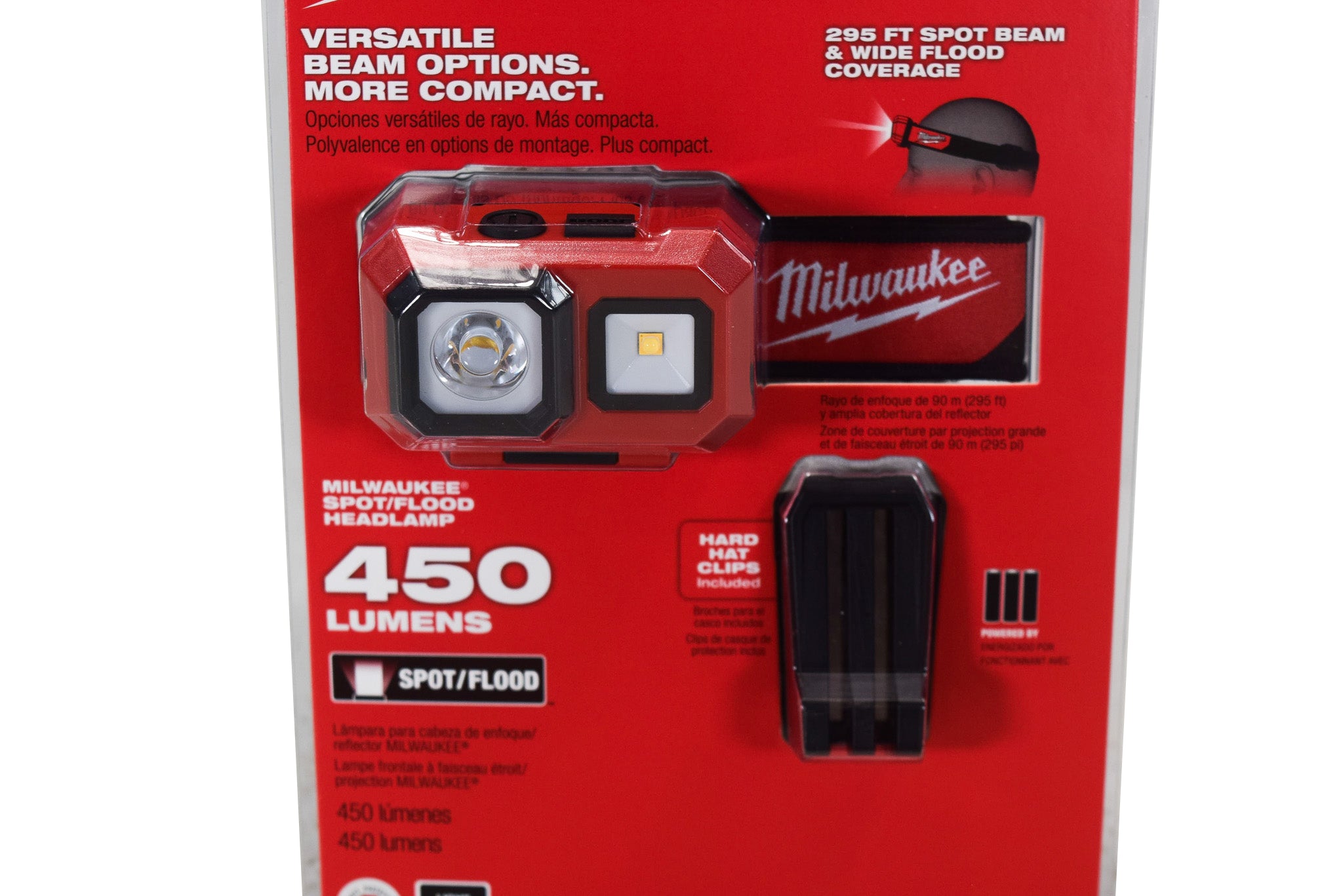 Milwaukee 2104 Spot Flood 450 Lumens Adjustable Hard Hat Headlamp Light