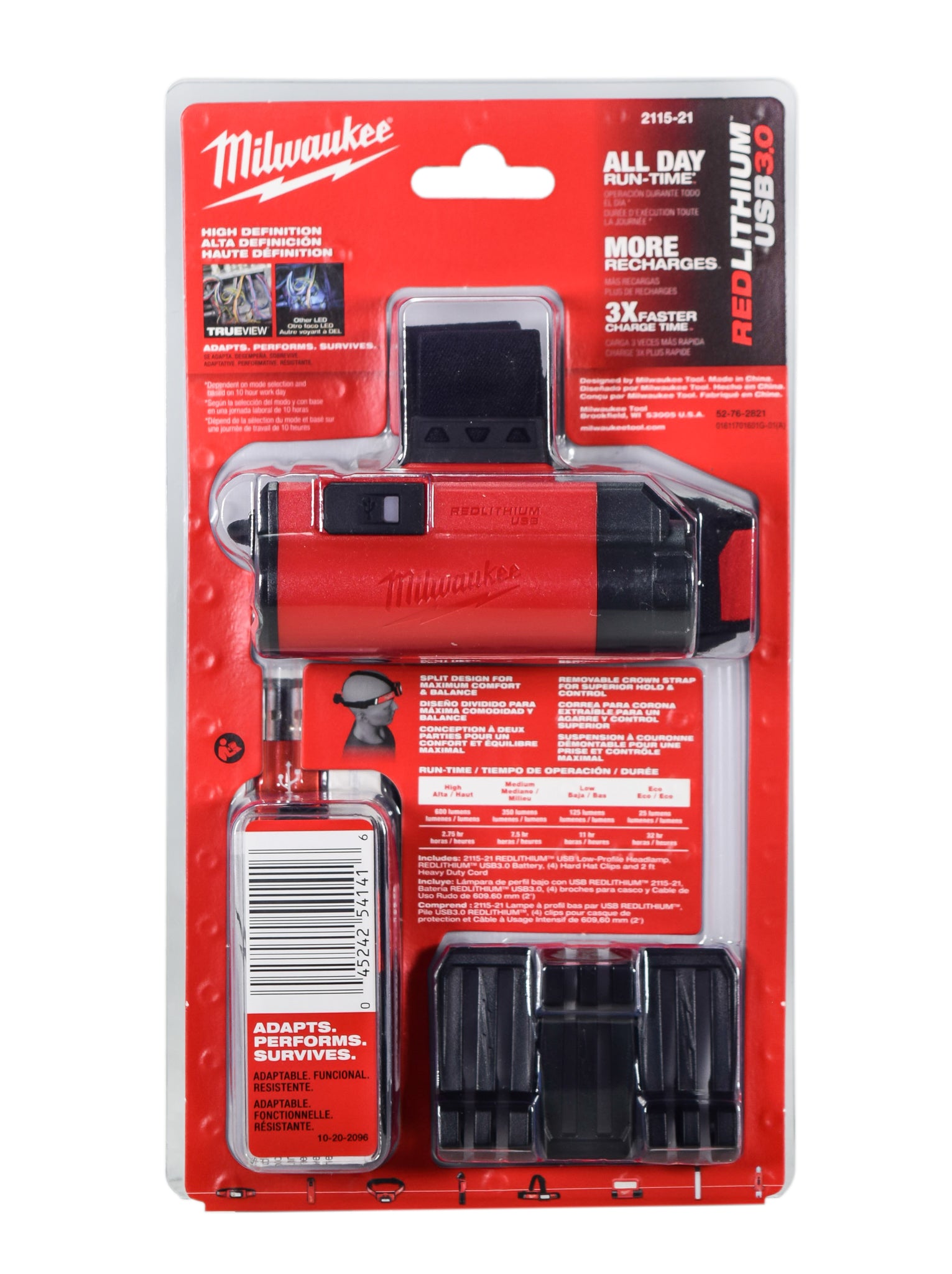 Milwaukee 2115-21 USB Rechargeable LowProfile Headlamp