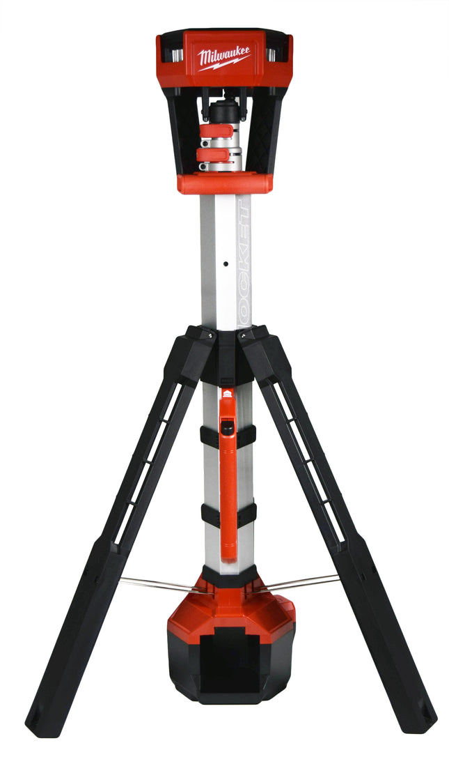 Milwaukee M18 Rocket Dual Power Tower Light (Tool Only) – 2,500 Lumens TrueView High Definition Output, Adjustable 4–7 ft Extension, Dual Power (Battery or Cord), Impact-Resistant Jobsite Work Light