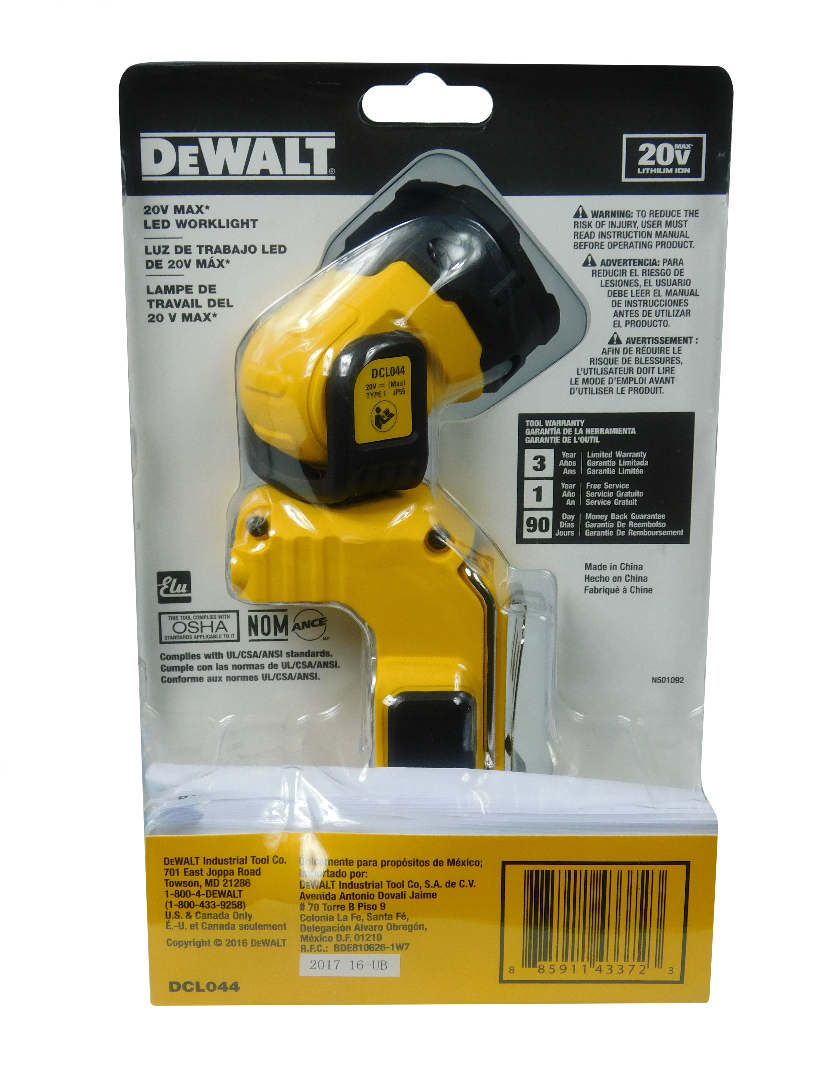 DeWalt DCL044 20V Max LED Hand-Held Work Light