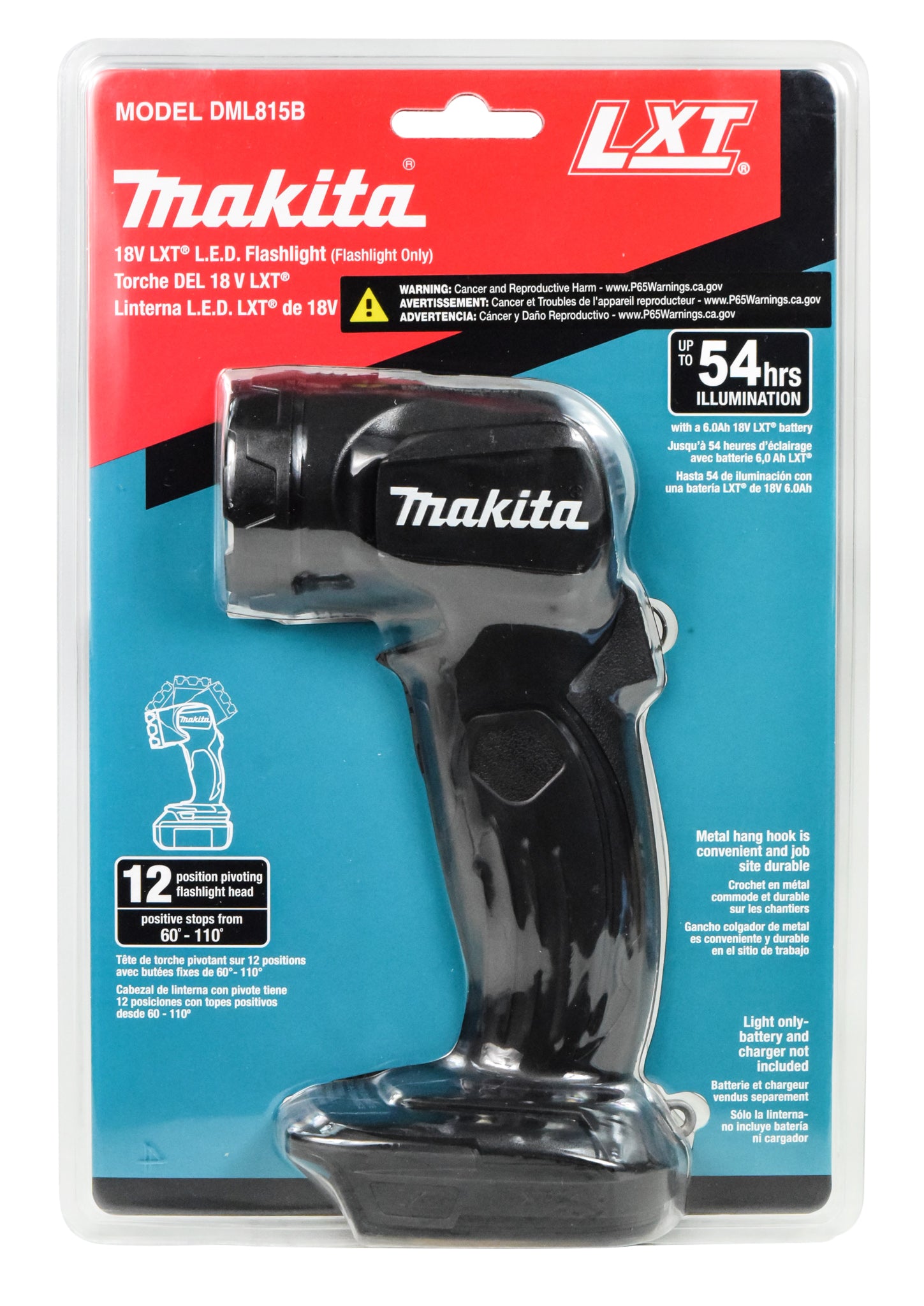 Makita DML815B 18V LXT Lithium-Ion Cordless L.E.D. Flashlight, Flashlight Only