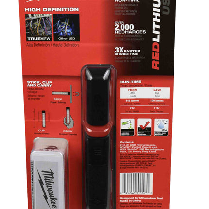 Milwaukee 2112-21 USB Rechargeable RedLithium Rover Pocket Flood Light