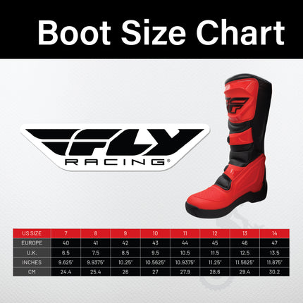 Fly Racing Maverik LT Boots, 2026 Model, for Adults, Size 12 - Lightweight Off-Road Riding Boots with 3D Molded Shift Panels, Articulated Ankle Support, and Durable Rubber Heat Shield, (Red/Black)